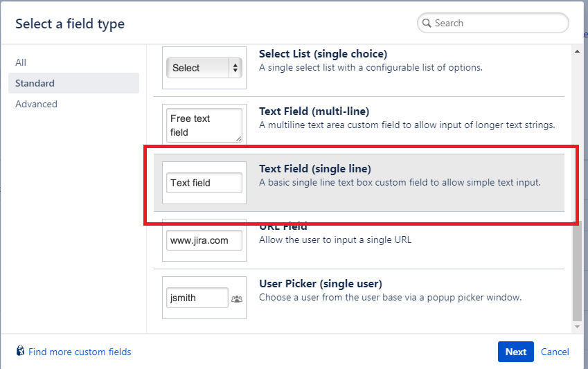 Single Line Text Field